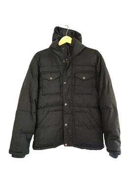 OLD NAVY- MENS BLACK WARM ZIP-UP PUFFER HOODIE JACKET SIZE MEDIUM